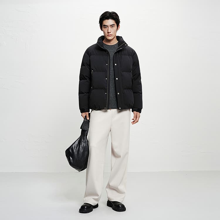 PEACEBIRD MEN Black Gold Down Jacket