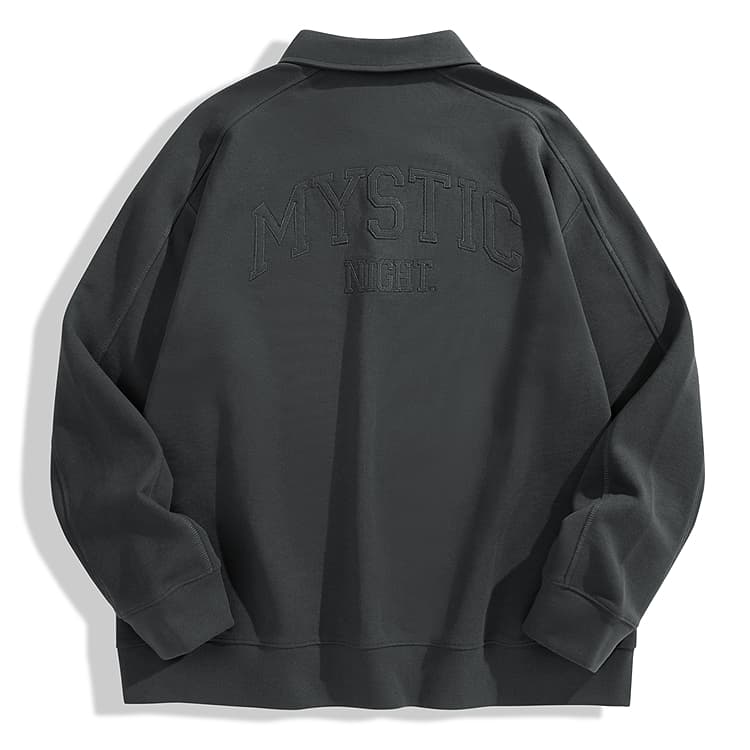 PEACEBIRD MEN Embroidered Collar Sweatshirt