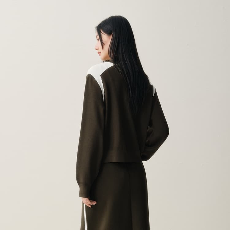 Peacebird Double Zipper Knit Cardigan