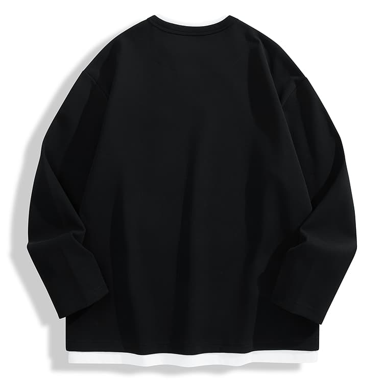 PEACEBIRD MEN Henry Collar Long Sleeve T-Shirt