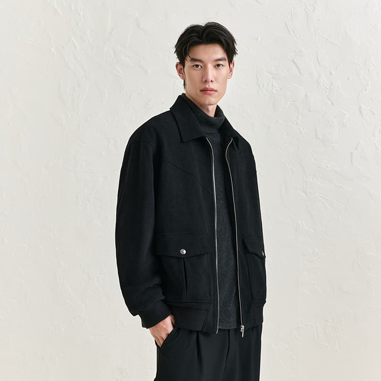 PEACEBIRD MEN Textured Executive Fashion Jacket