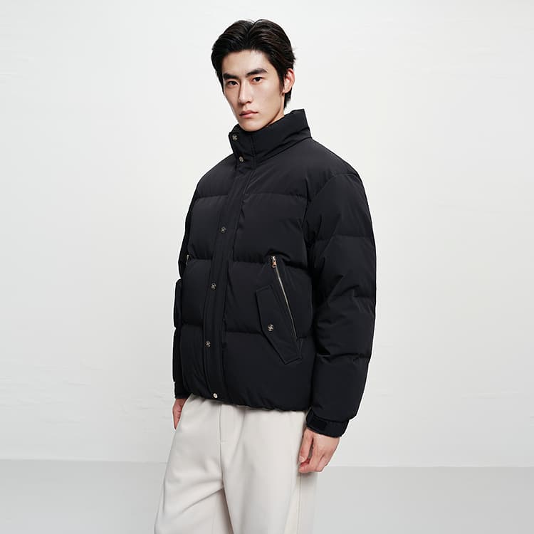 PEACEBIRD MEN Black Gold Down Jacket