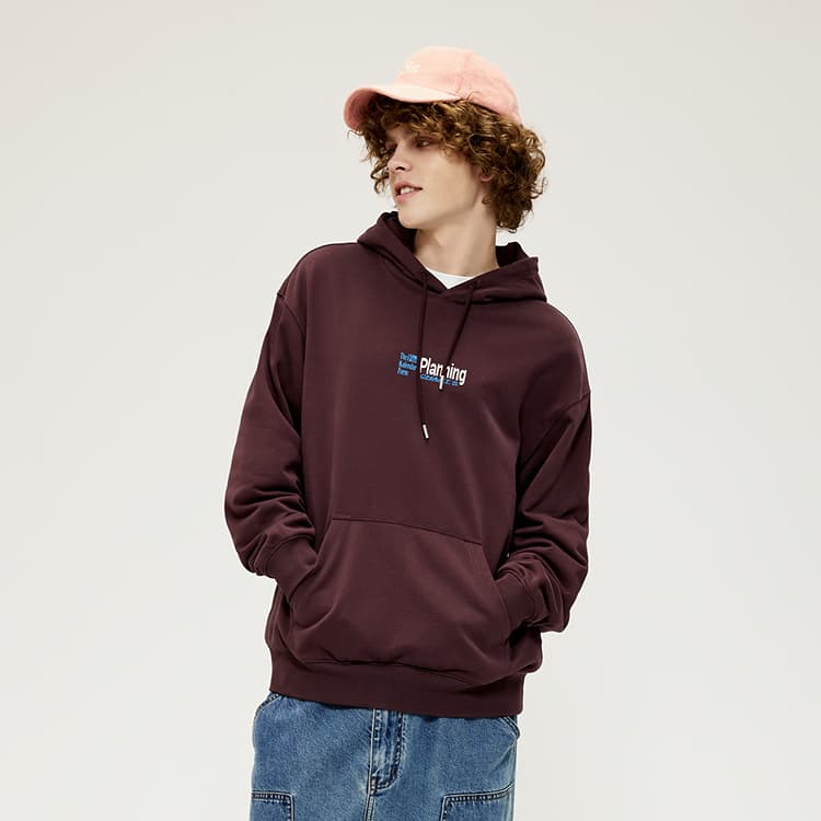 PEACEBIRD MEN Hoodie Colorblock Embroidery