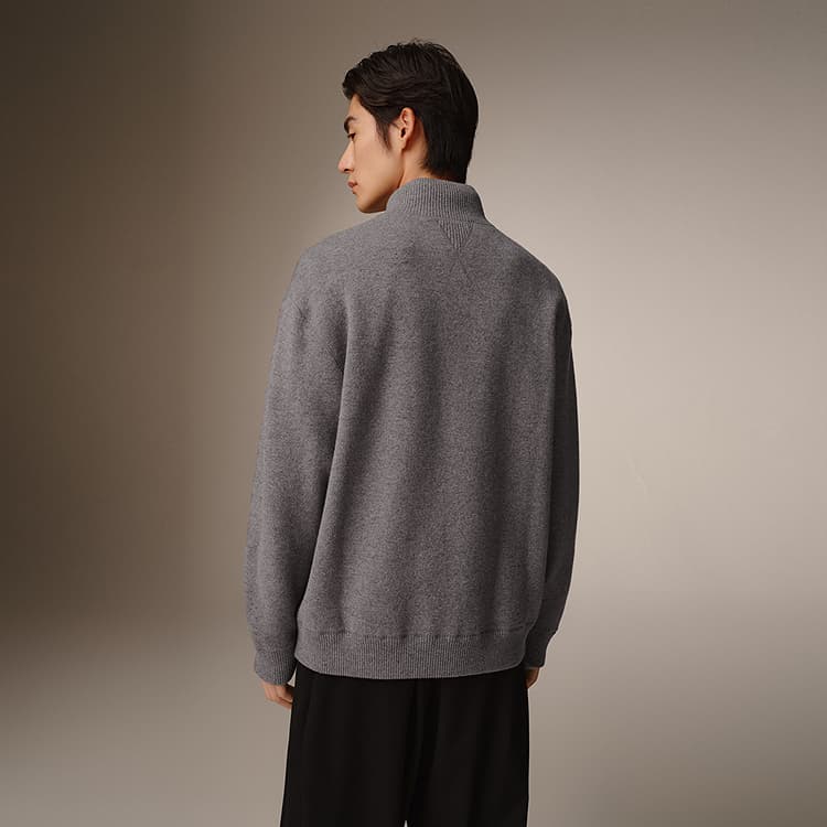PEACEBIRD MEN Half Neck Knit Sweater