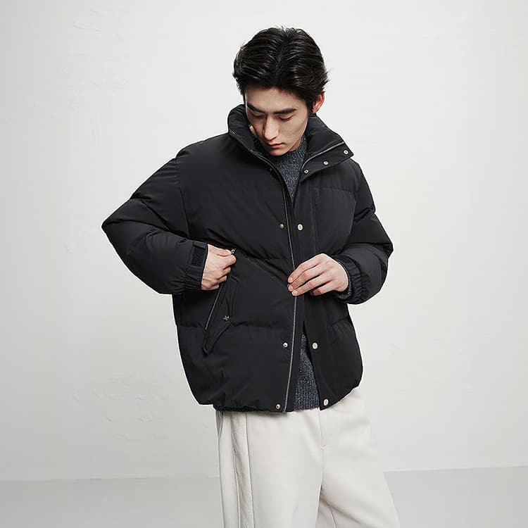PEACEBIRD MEN Black Gold Down Jacket