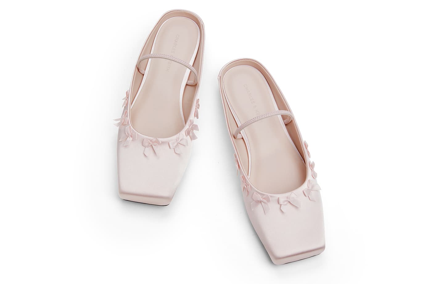 Charles & Keith Ballet Mules Light Red