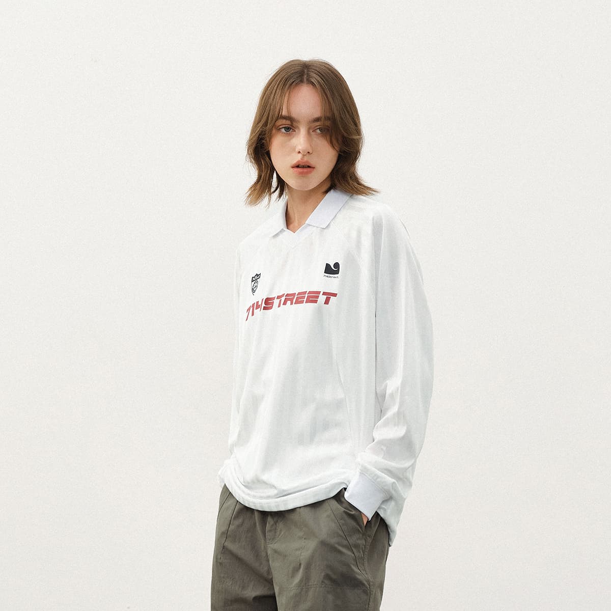 714STREET Vintage Pearl Stripe Polo Tee