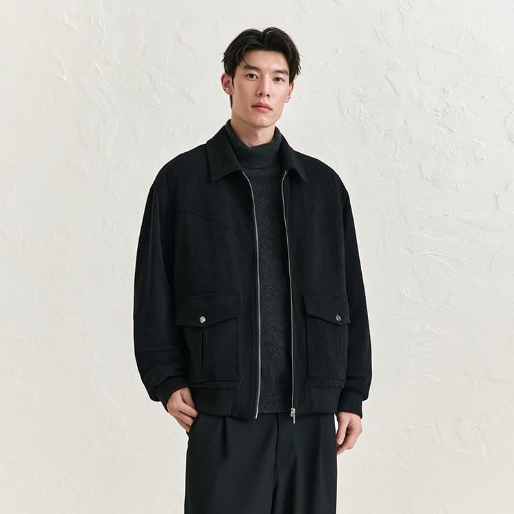 PEACEBIRD MEN Textured Executive Fashion Jacket