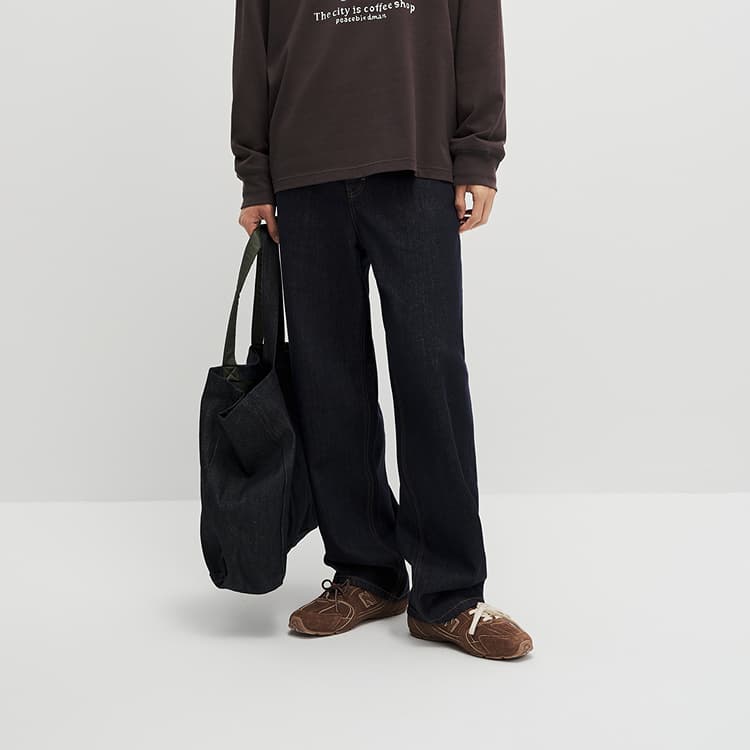 PEACEBIRD MEN Vintage Washed Denim Jeans