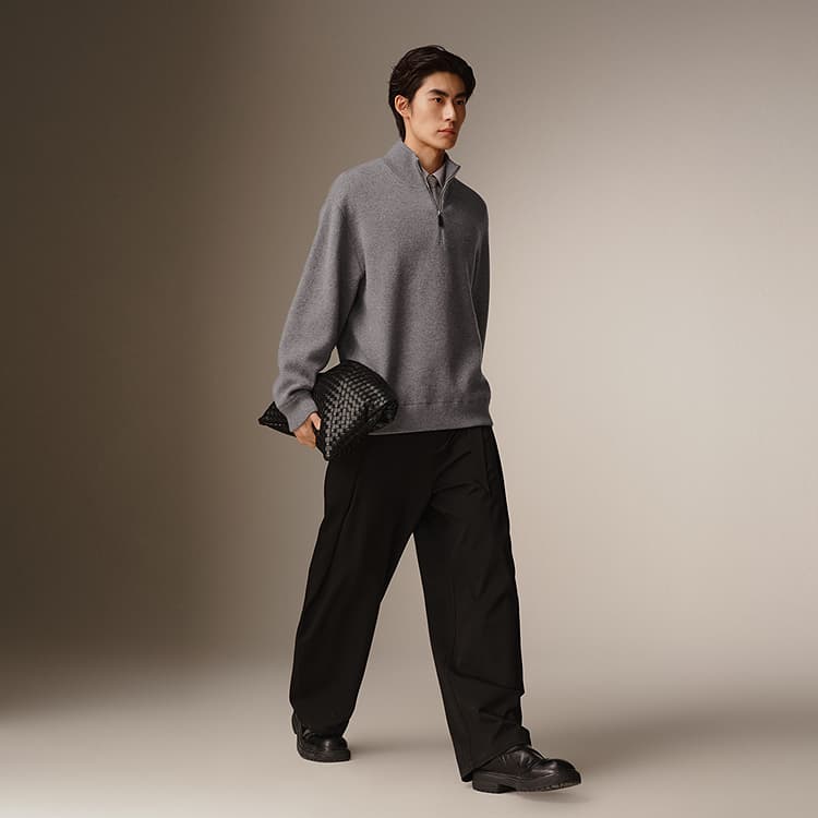 PEACEBIRD MEN Half Neck Knit Sweater
