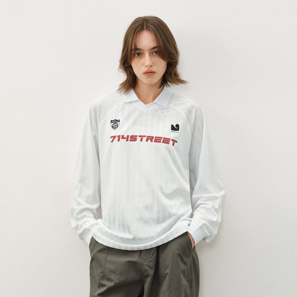 714STREET Vintage Pearl Stripe Polo Tee