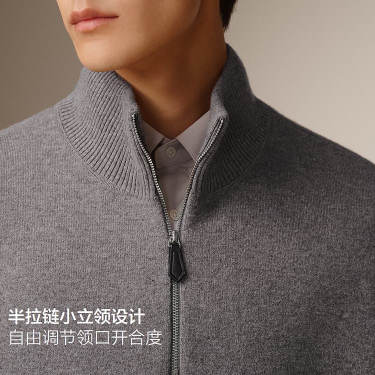 PEACEBIRD MEN Half Neck Knit Sweater