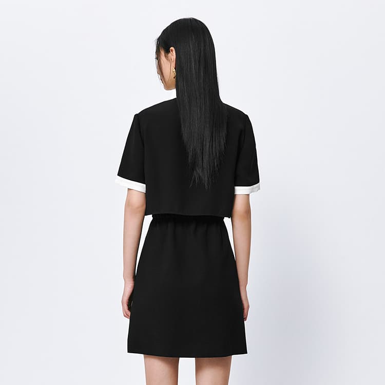 Peacebird Two-in-One Tweed Dress Black