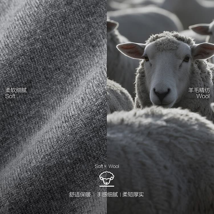 PEACEBIRD MEN Half Neck Knit Sweater