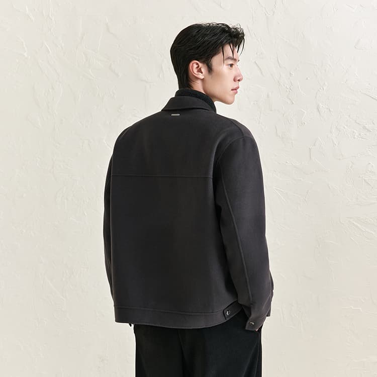 PEACEBIRD MEN Reversible Wool Jacket