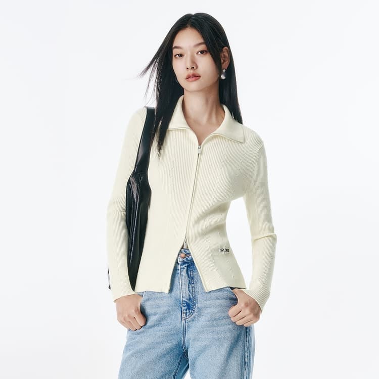 Peacebird Slim Knit Cardigan