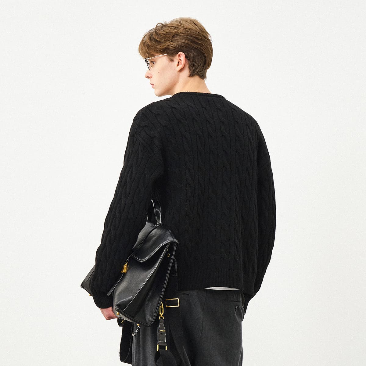 714STREET Simple Series Vintage Knit Cardigan