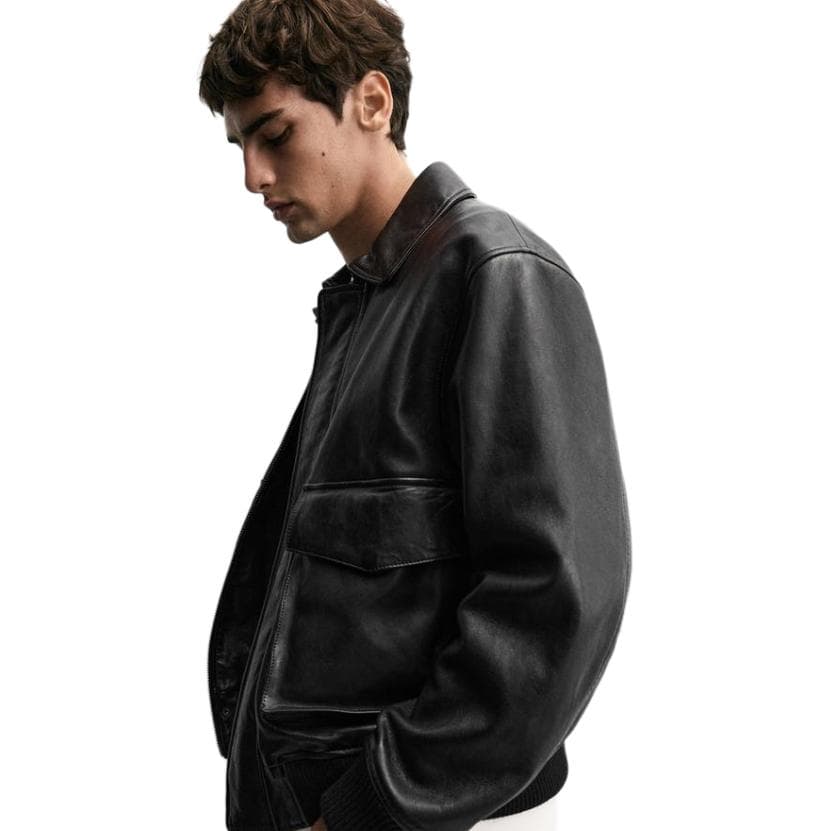 ZARA Casual Pocket Leather Jacket