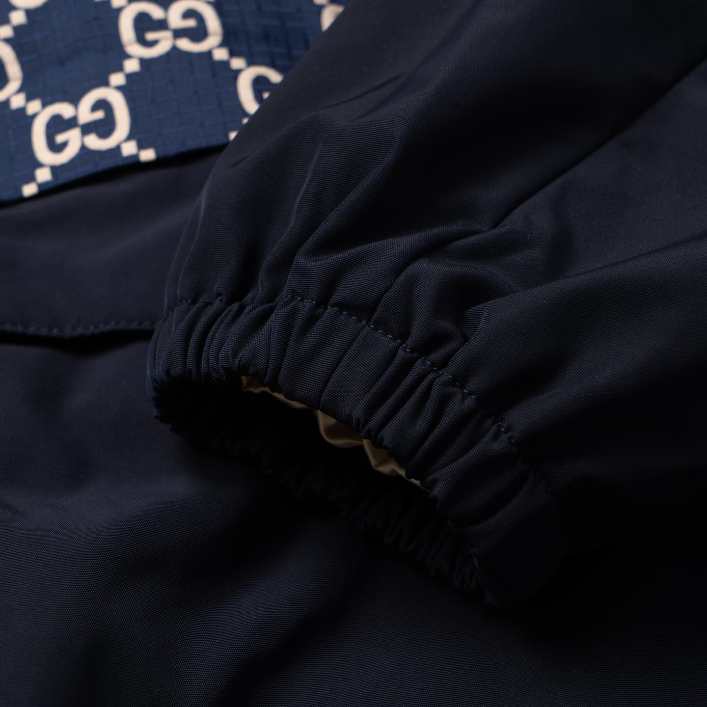 Gucci Printed Zip Hoodie Navy