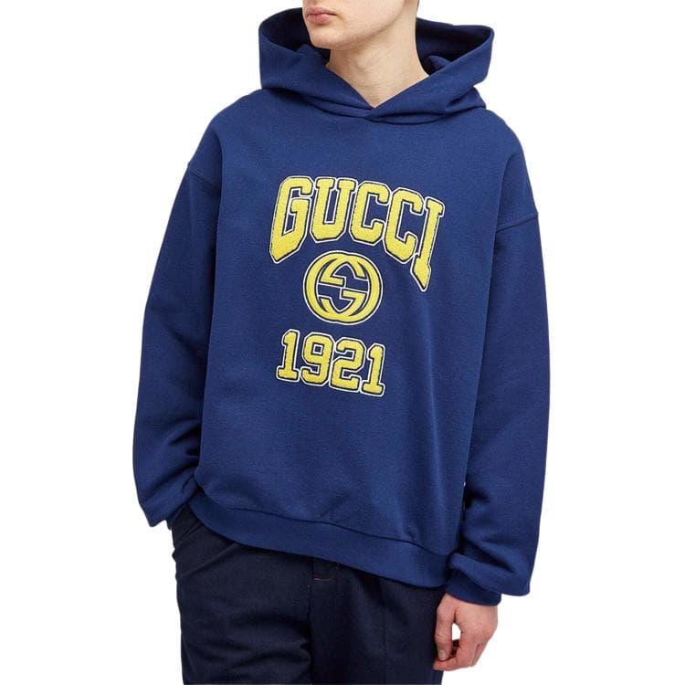 Gucci Logo Hoodie Blue