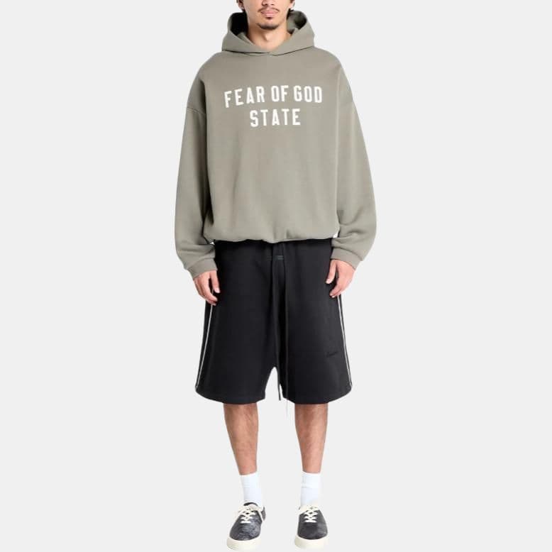 Fear of God Essentials SS25 90S Fit Fleece Hoodie MOSS 25 PRING DROP2