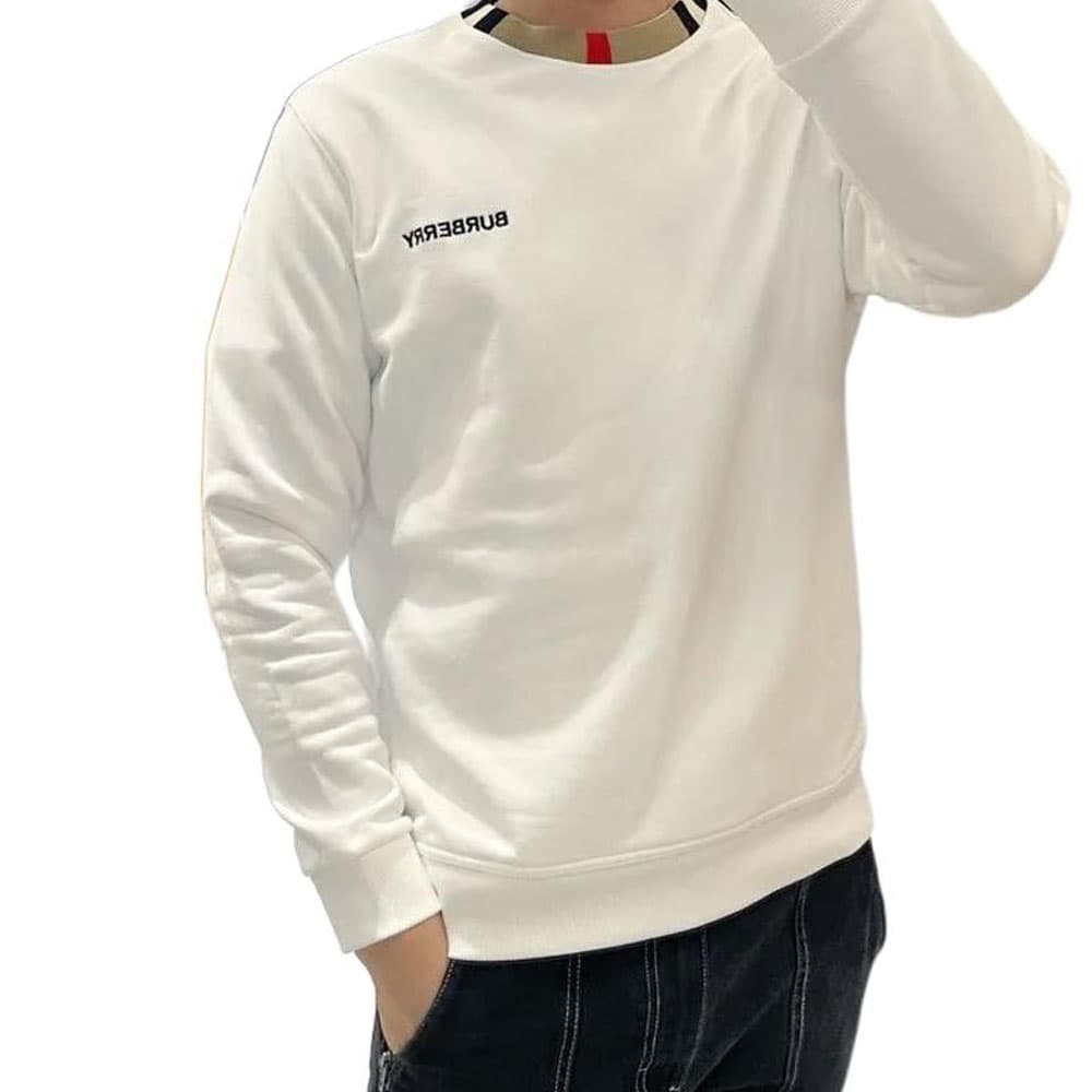 Burberry Logo Print Crewneck Sweatshirt White