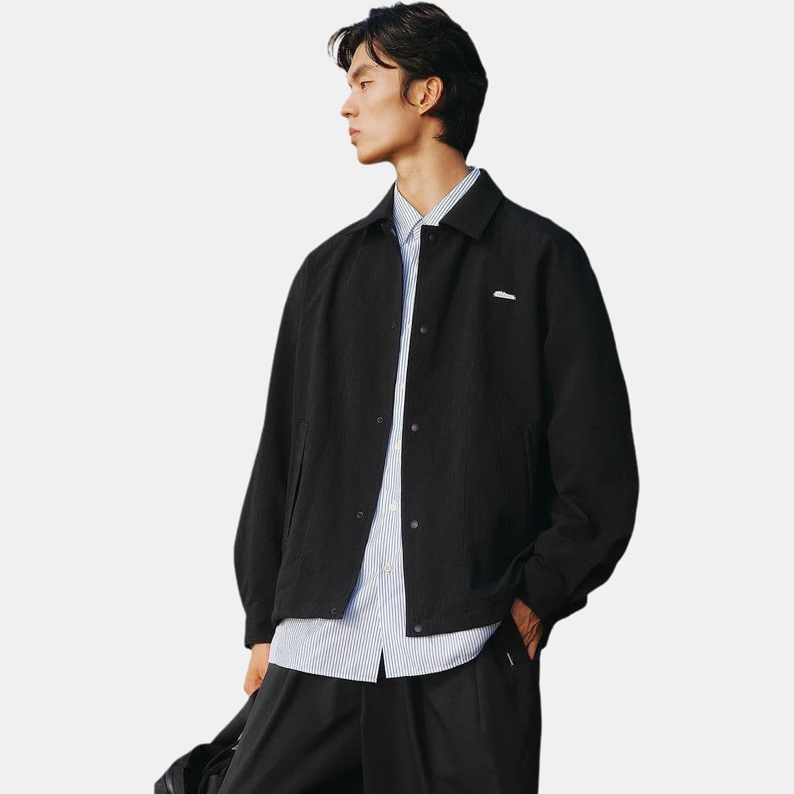 PEACEBIRD MEN Textured Collar Jacket