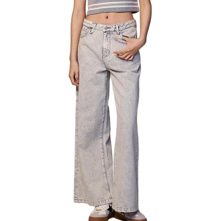 STARTER Washed Loose Mid-Rise Straight Jeans