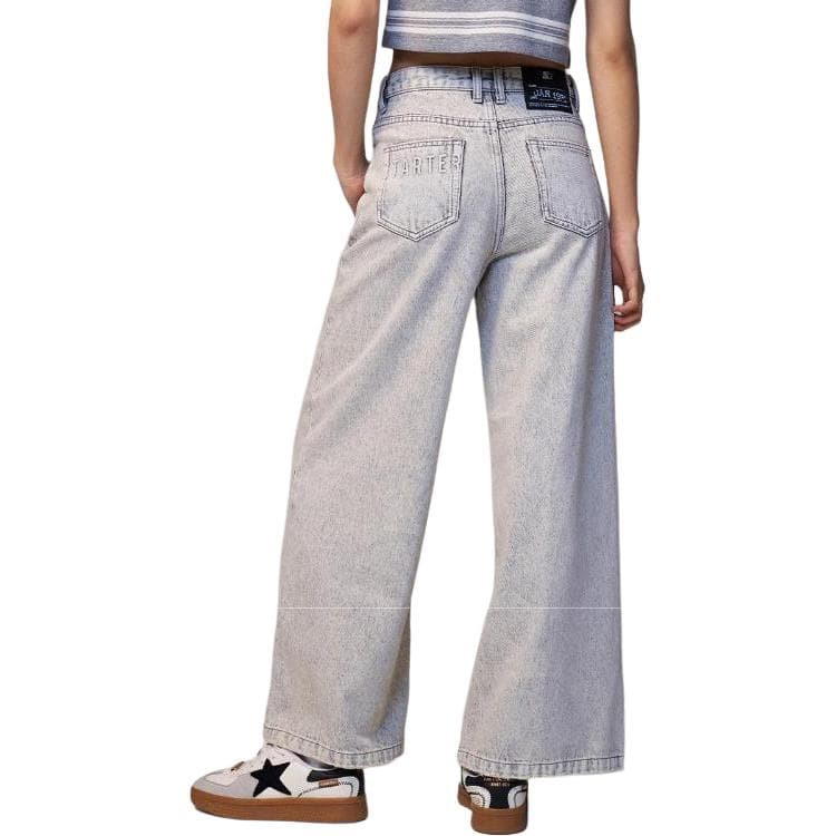 STARTER Washed Loose Mid-Rise Straight Jeans