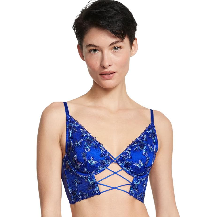 Victoria's Secret V-Print Bra Set Blue