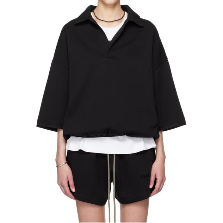 Fear of God Essentials 3/4 Sleeve Polo Black