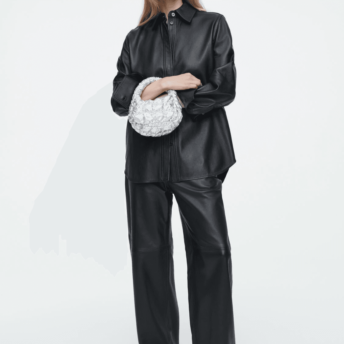 COS Quilted Mini Tote Silver