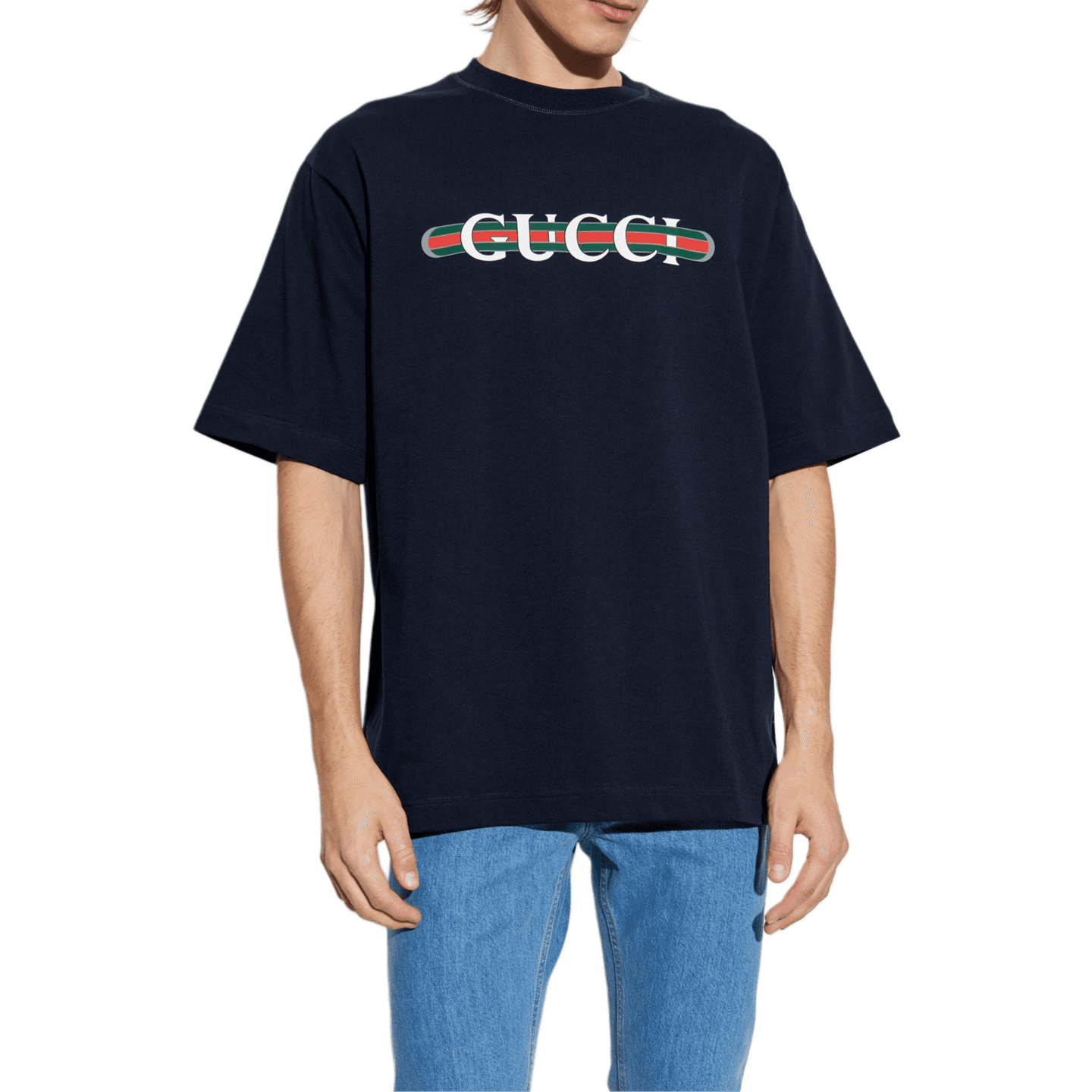 GUCCI Letter Print T-Shirt Blue