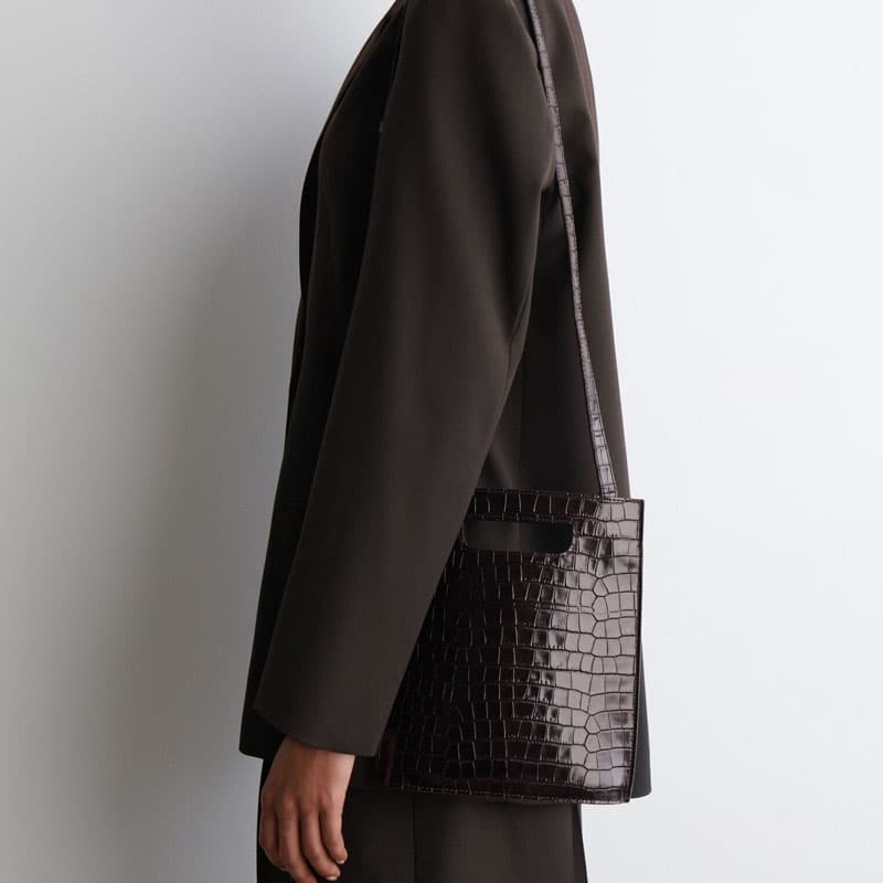 COS Folio Mini Shoulder Bag Brown