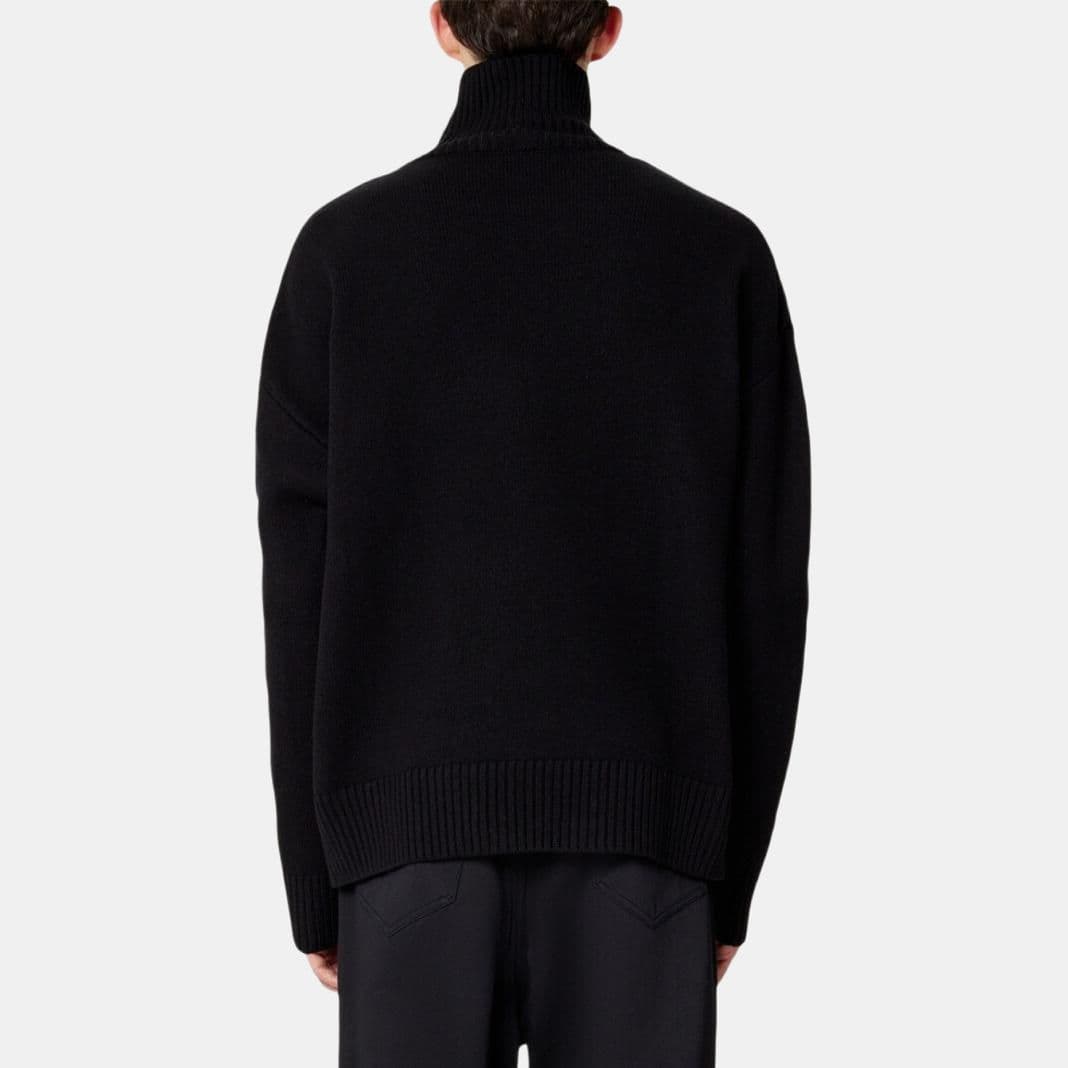 AMIPARIS FW22 Logo Ribbed Turtleneck Sweater Black