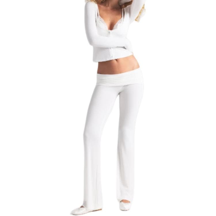 SKIMS Soft Lounge Lace Long Sleeve Top Marble