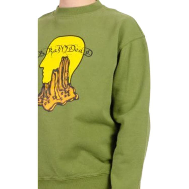 Brain Dead Mount Slime Crewneck Olive