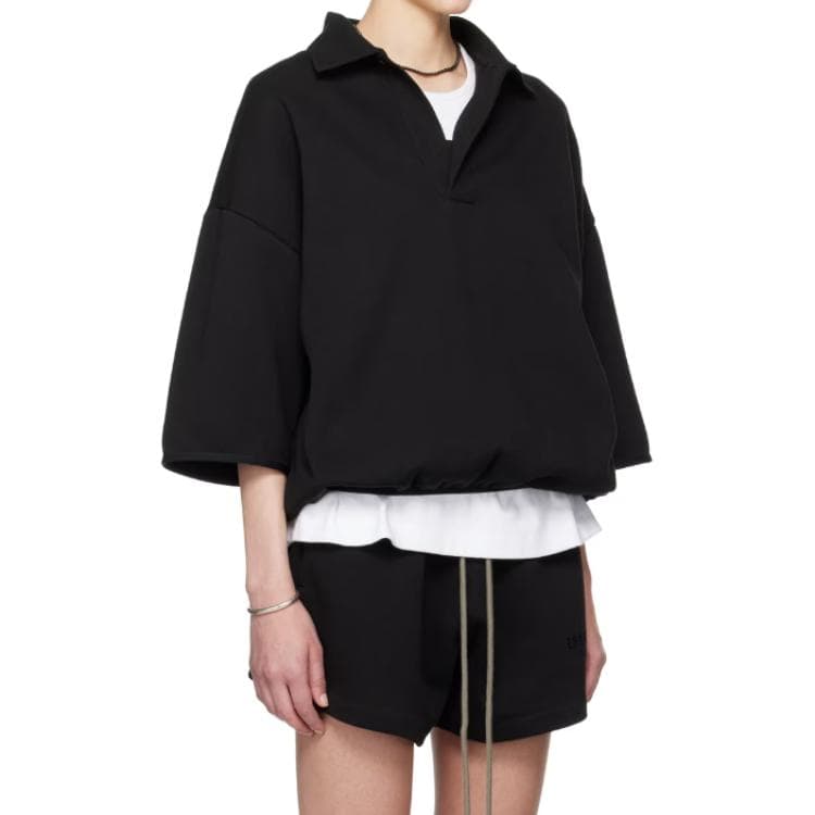 Fear of God Essentials 3/4 Sleeve Polo Black