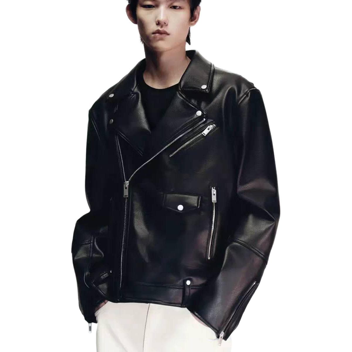 ZARA Asymmetric V-Collar Biker Jacket