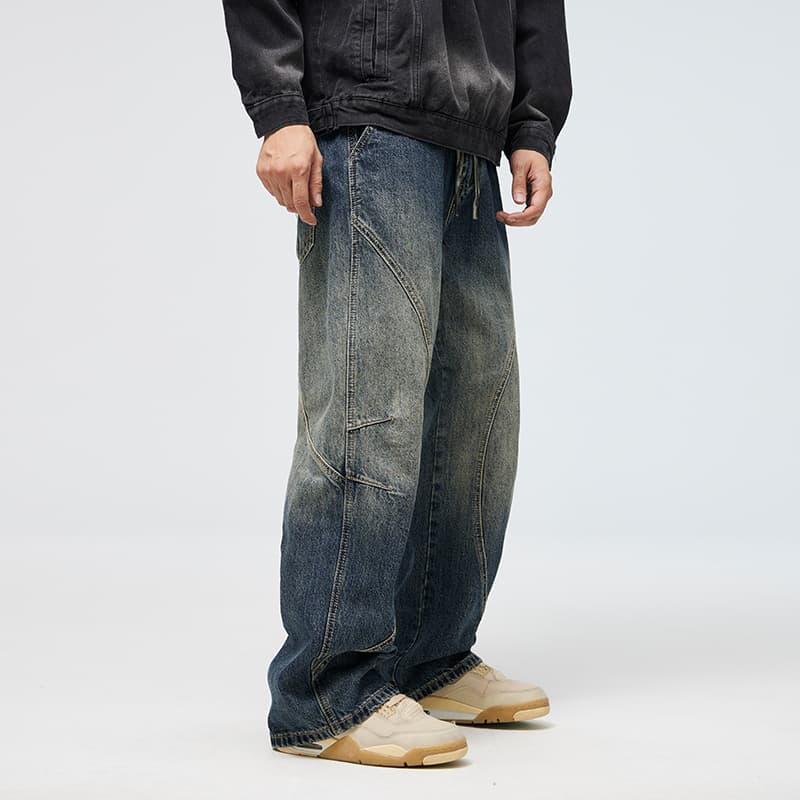 JASONWOOD Busy Denim Series Loose Fit Cargo Jeans Blue