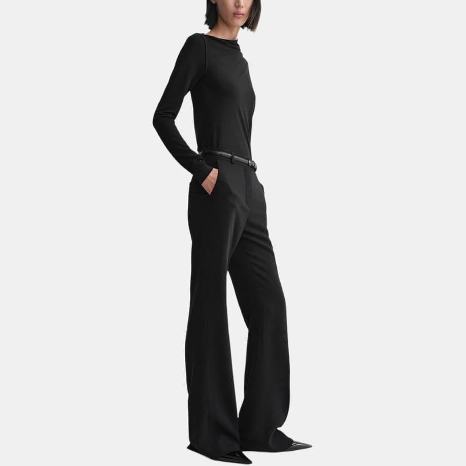 TOTEME FW24 Asymmetric Neck Pullover Tee Black