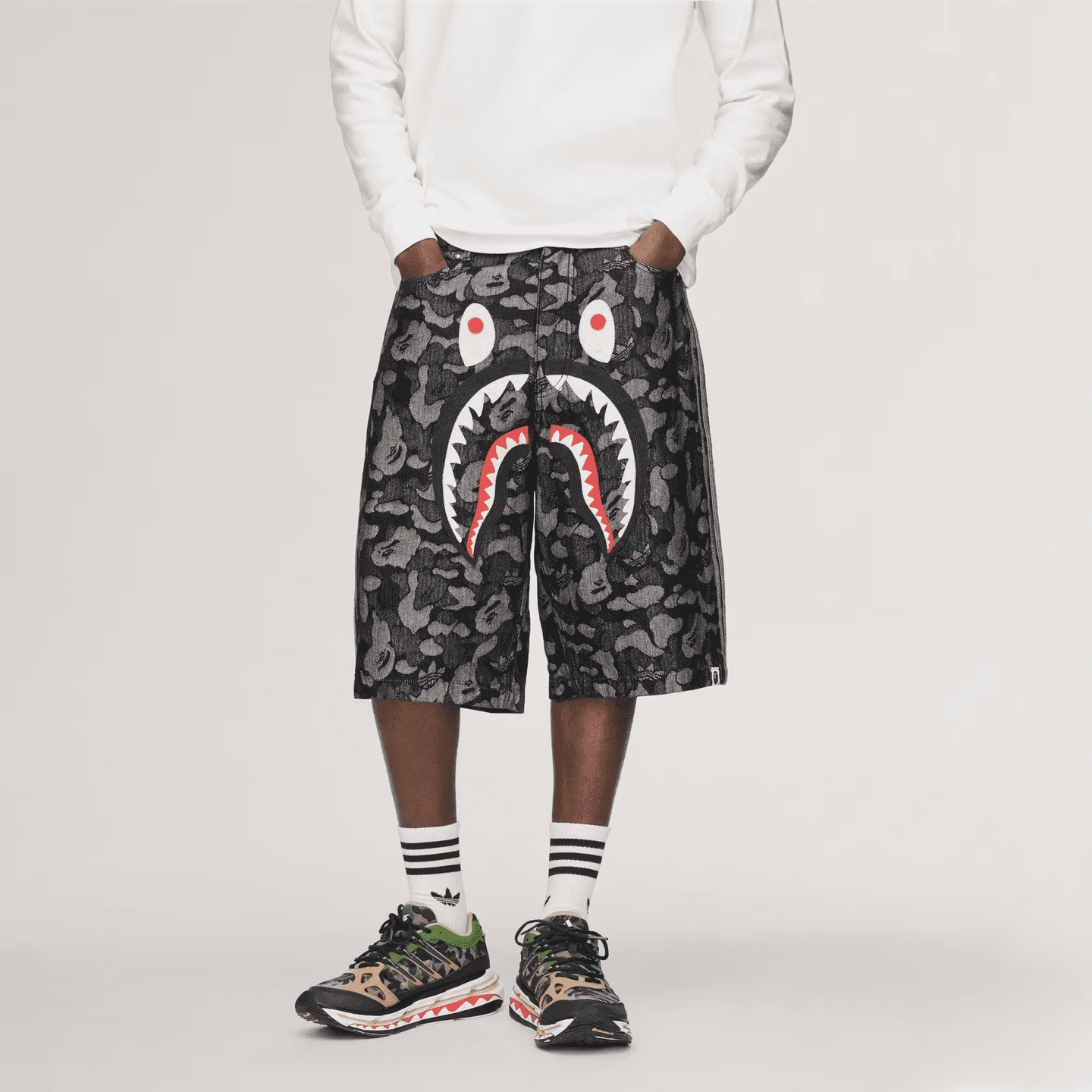 adidas originals BAPE SHARK DENIM JORTS