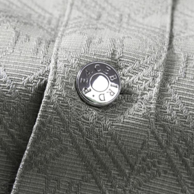 PEACEBIRD MEN Loose Casual Polo Jacket Gray