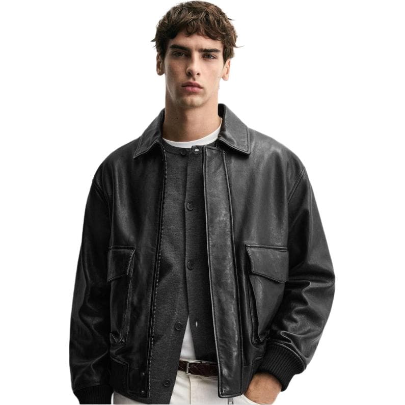 ZARA Casual Pocket Leather Jacket