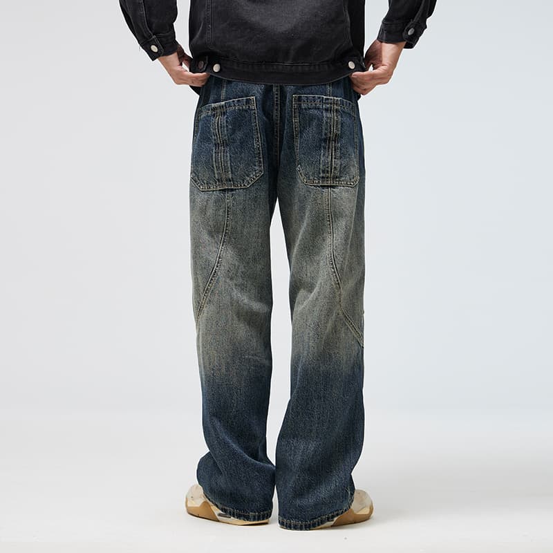 JASONWOOD Busy Denim Series Loose Fit Cargo Jeans Blue