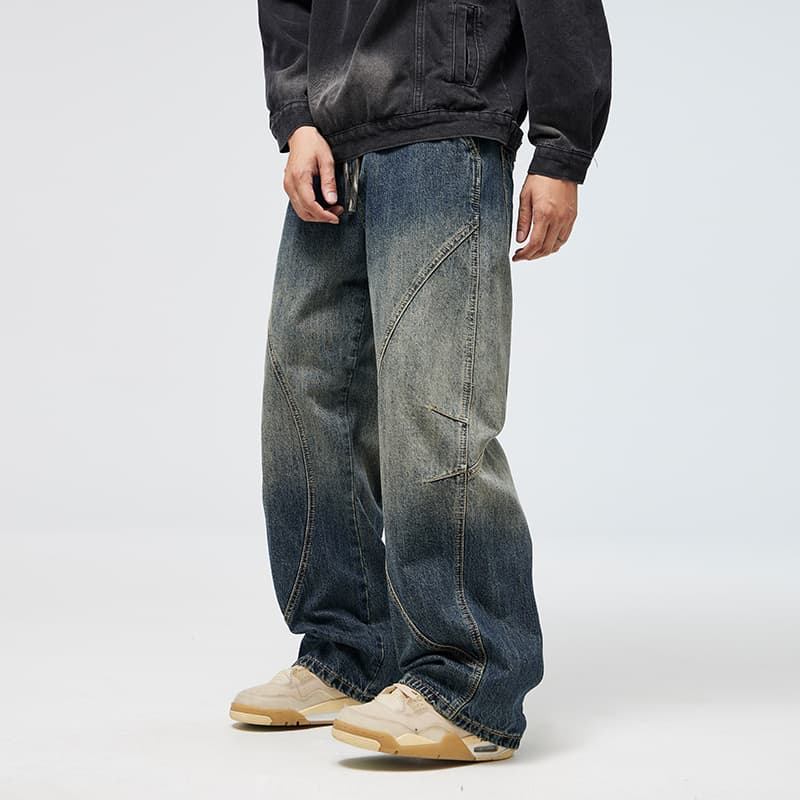 JASONWOOD Busy Denim Series Loose Fit Cargo Jeans Blue