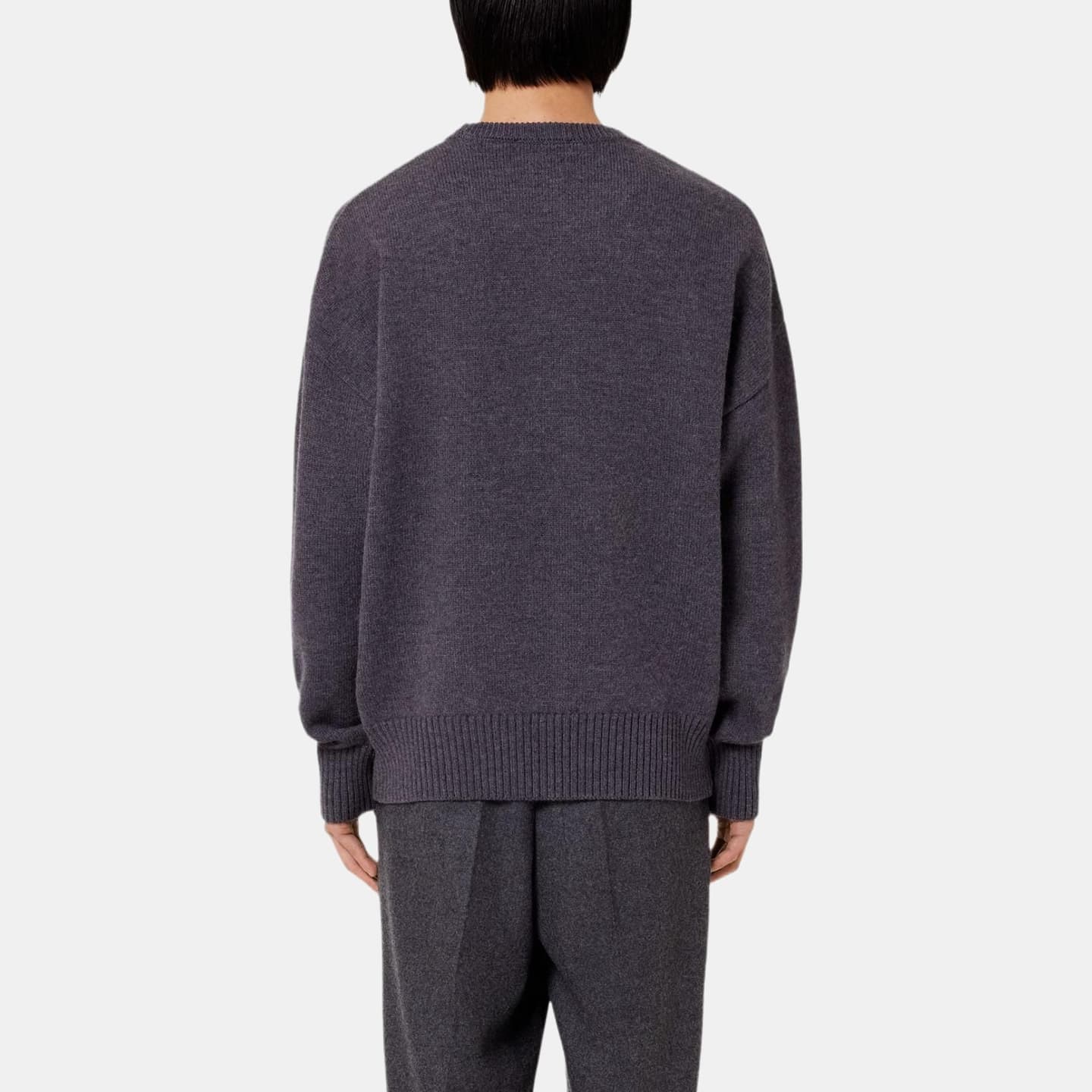 AMIPARIS Logo Wool Sweater Deep Grey