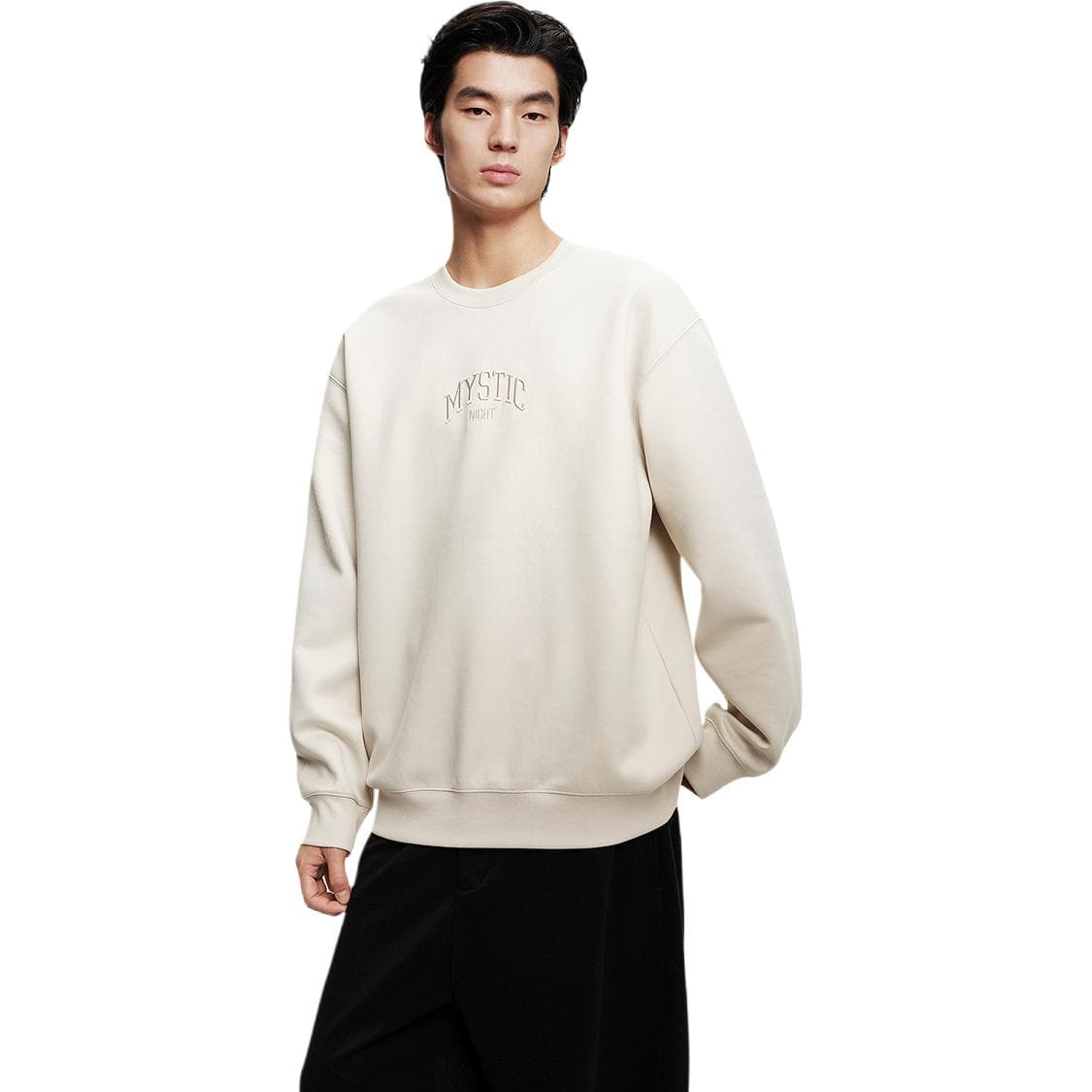 PEACEBIRD MEN Suede Fleece Sweatshirt