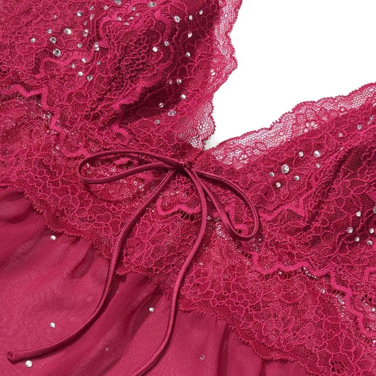 Victoria's Secret Satin Lace Loungewear Set Purple