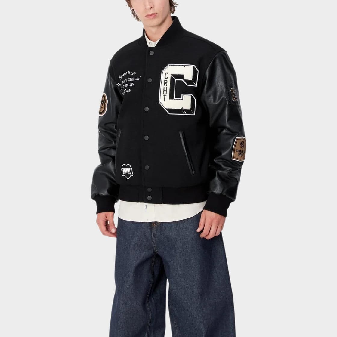 Carhartt WIP Button Patch Ribbed Jacket Black